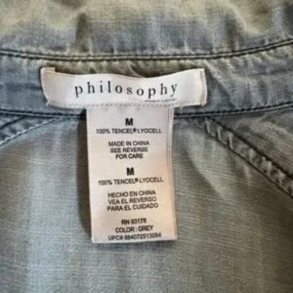 Philosophy Shirt-Style Dress Size Medium - Picture 8 of 11